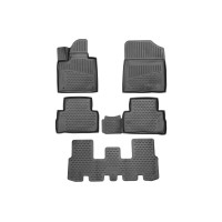 Коврики 3D в салон подходят для HYUNDAI Santa Fe, 2021-, 7 мест, Внед., 5шт. / Хендай Санта Фе