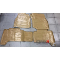 Коврики 3D в салон TOYOTA Land Cruiser 100 1998-2007, Правый руль Бежевые (полиуретан)