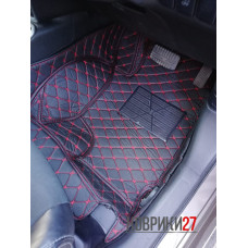 Кожаные коврики 3D для Mitsubishi Outlander PHEV 2012-2019 Гибрид правый руль