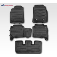 Коврики в салон TOYOTA Fortuner, 2005-2015 левый руль, 5 шт. (полиуретан)