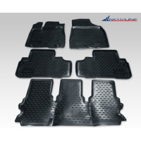 Коврики в салон TOYOTA Highlander 2014->, 5 шт. (полиуретан)