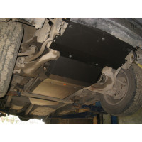 Защита радиатора и редуктора переднего моста Hyundai Terracan (2 части) 2001-2003 сталь 2мм