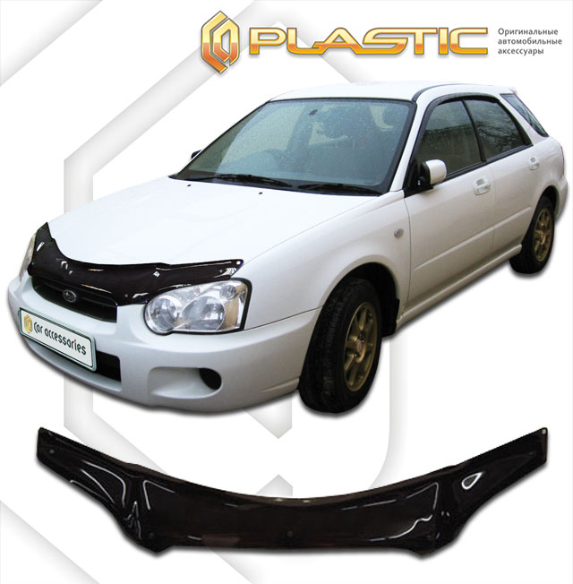 Дефлектор капота Classic черный Subaru Impreza  2003-2006 СА Пластик