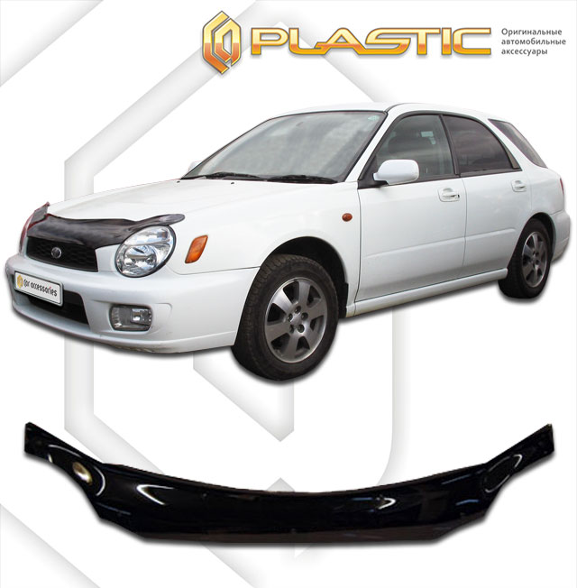 Дефлектор капота Classic черный Subaru Impreza  1999-2002 СА Пластик