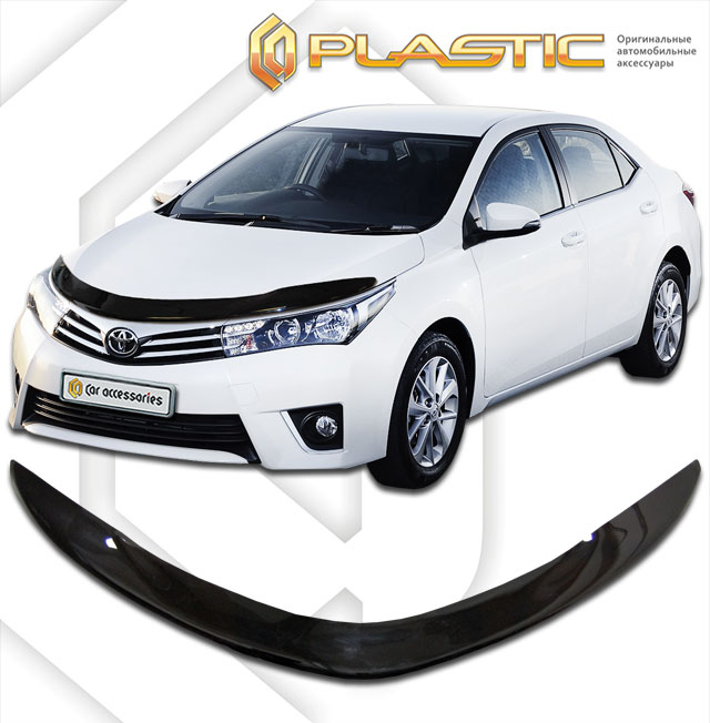 Дефлектор капота Classic черный Toyota Corolla седан 2013–2019  СА Пластик