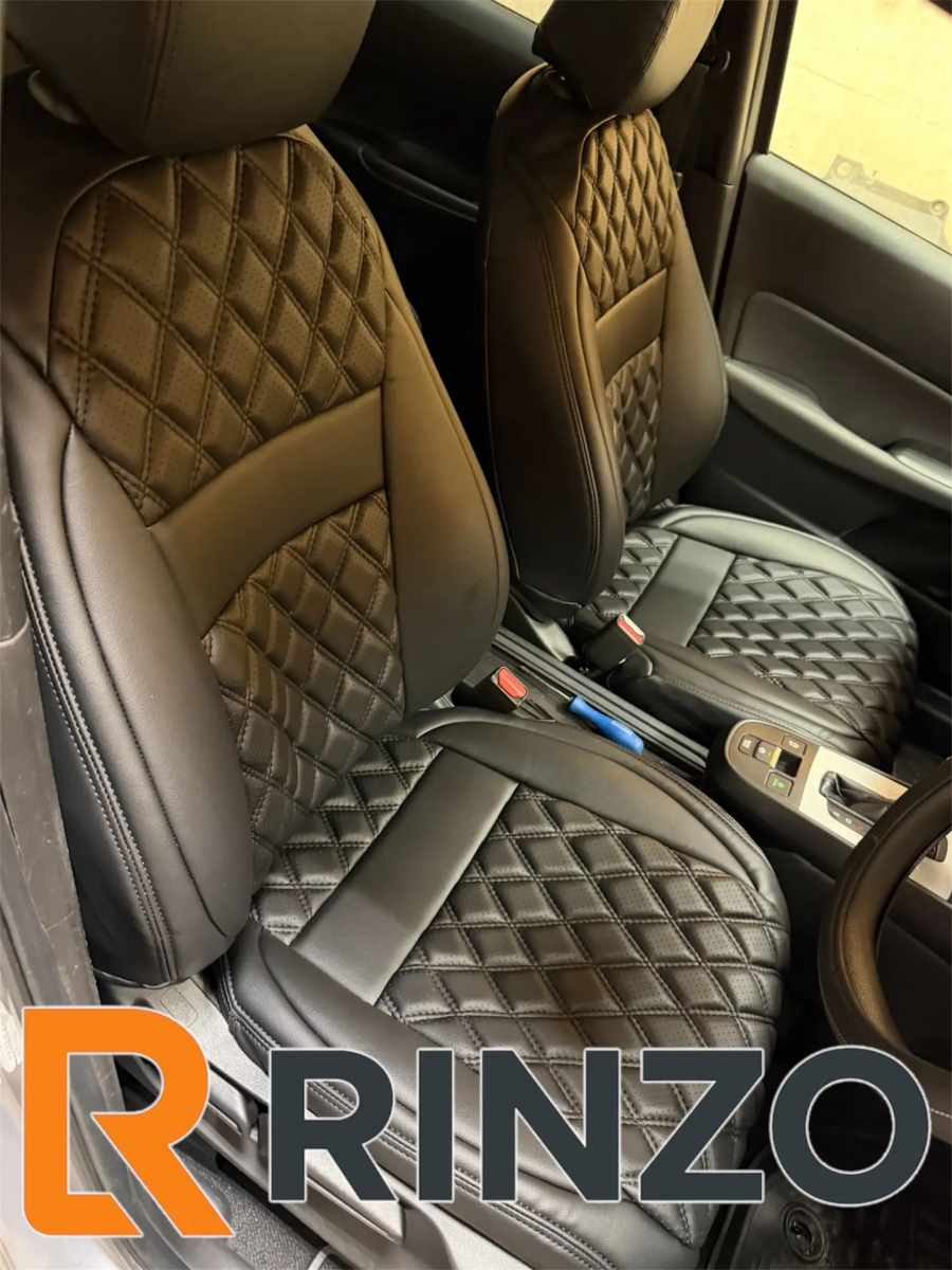 !Чехлы Rinzo кожа PVC Toyota Corolla Touring (без выступов) НЕ ГИБРИД 2019-2025 модель Grid (ромб)
