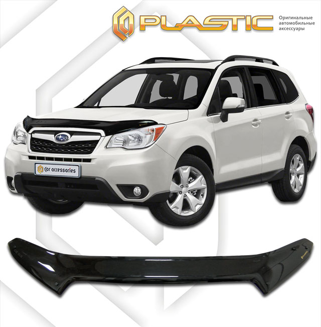 Дефлектор капота Classic черный Subaru Forester  2012–2018 СА Пластик