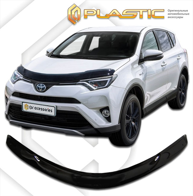 Дефлектор капота Classic черный Toyota Rav4  2015 - 2019 СА Пластик