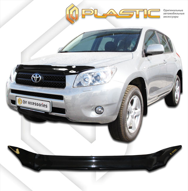 Дефлектор капота Classic черный Toyota Rav4  2006-2008 СА Пластик