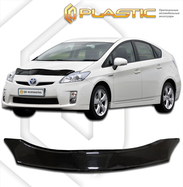 Дефлектор капота Classic черный Toyota Prius  2009–2016 СА Пластик