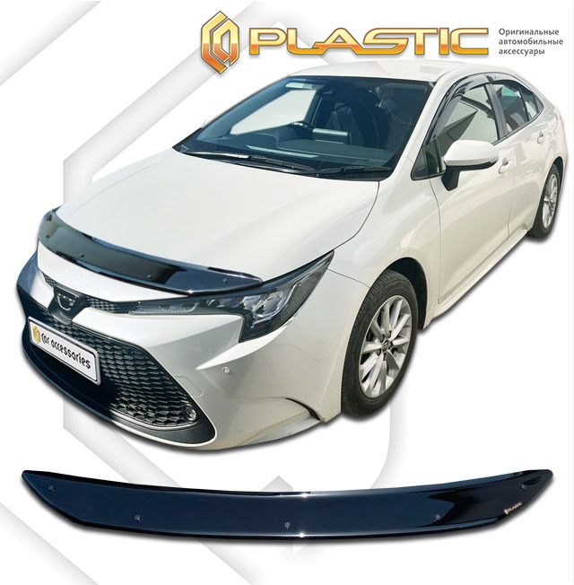 Дефлектор капота Toyota Corolla 12 поколение 2019-2022, седан, рынок Японии (Classic черный)