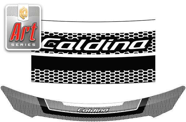 Дефлектор капота Серия "Art" серебро Toyota Caldina  2002-2006 СА Пластик