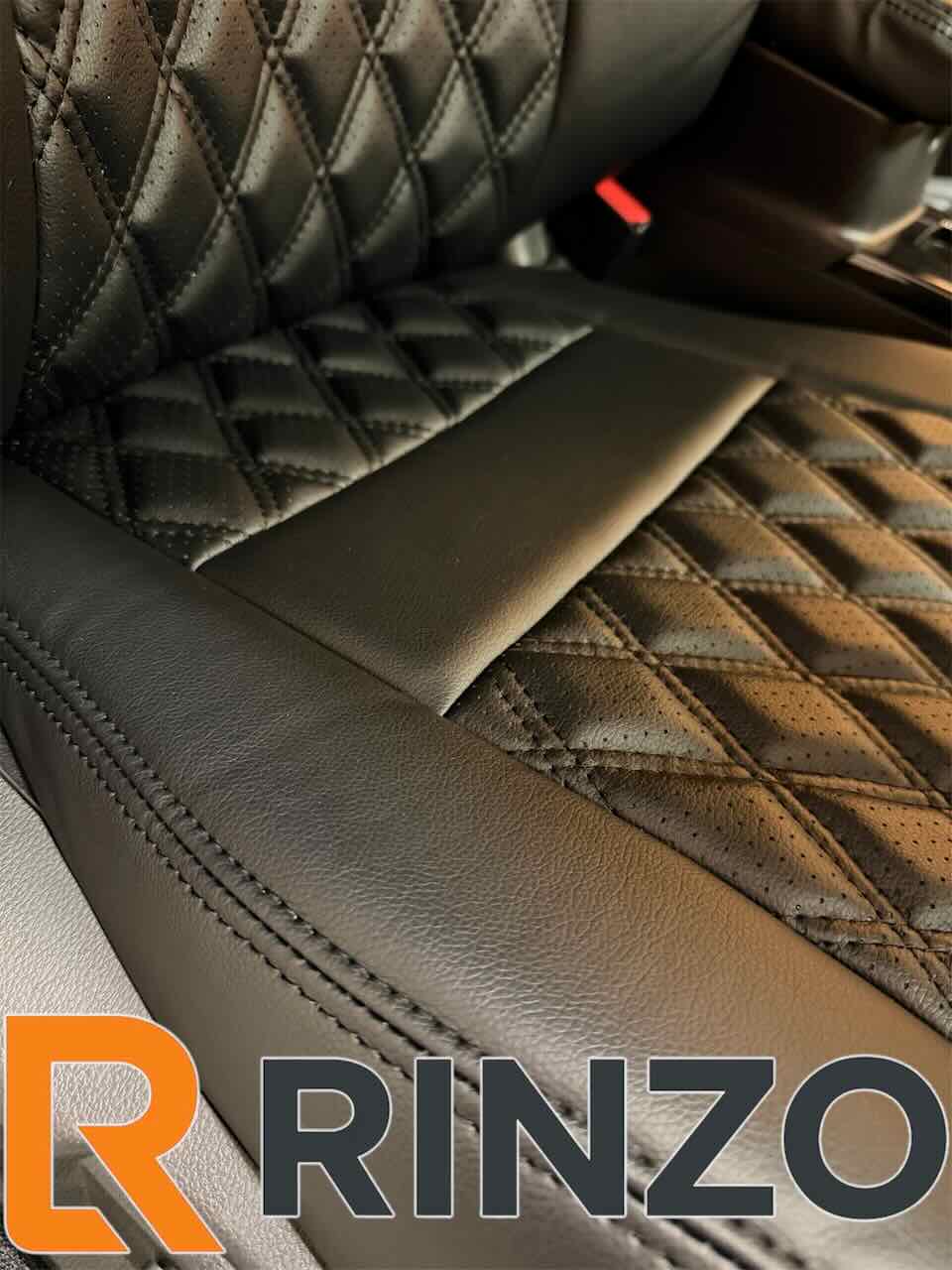 Чехлы Rinzo кожа PVC Mitsubishi Eclipse Cross 2020-  Рестайлинг (2 ряда) модель Grid (черный) (ромб)