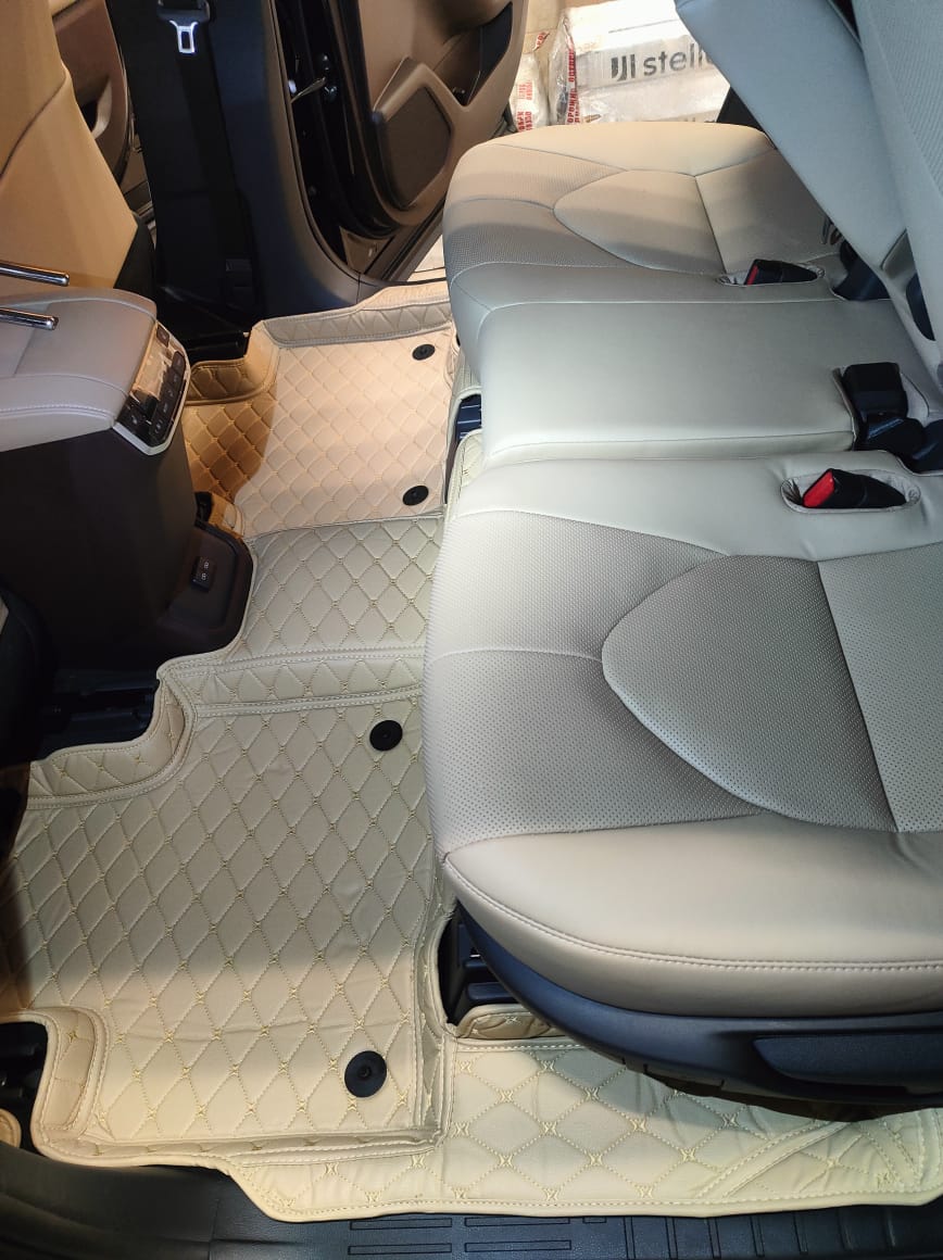 Кожаные коврики в салон 3D Toyota Highlander (XU70) 2019 -  н.в. 7 мест 3 ряда НЕ гибрид