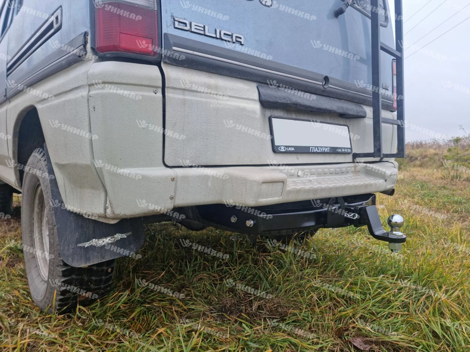 Фаркоп ТСУ Mitsubishi Delica III поколение, год выпуска 1986-1997 (тип шара E) Уникар