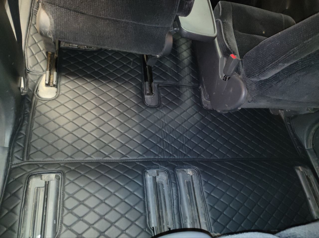 Кожаные коврики в салон 3D Honda Odyssey 1999 - 2003 на 3 ряда
