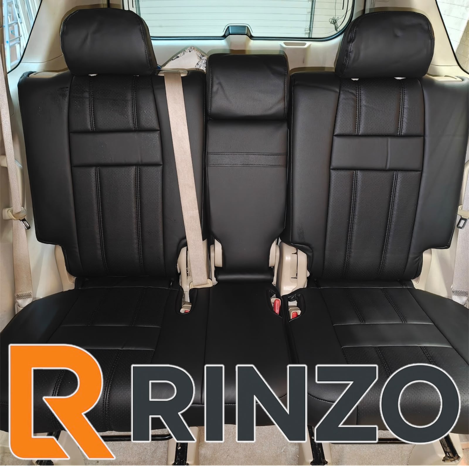 Чехлы Rinzo кожа PVC Toyota Land Cruiser Prado 150 2009-2021/ 7 мест/ правый руль (черный) (мал слева) Vector