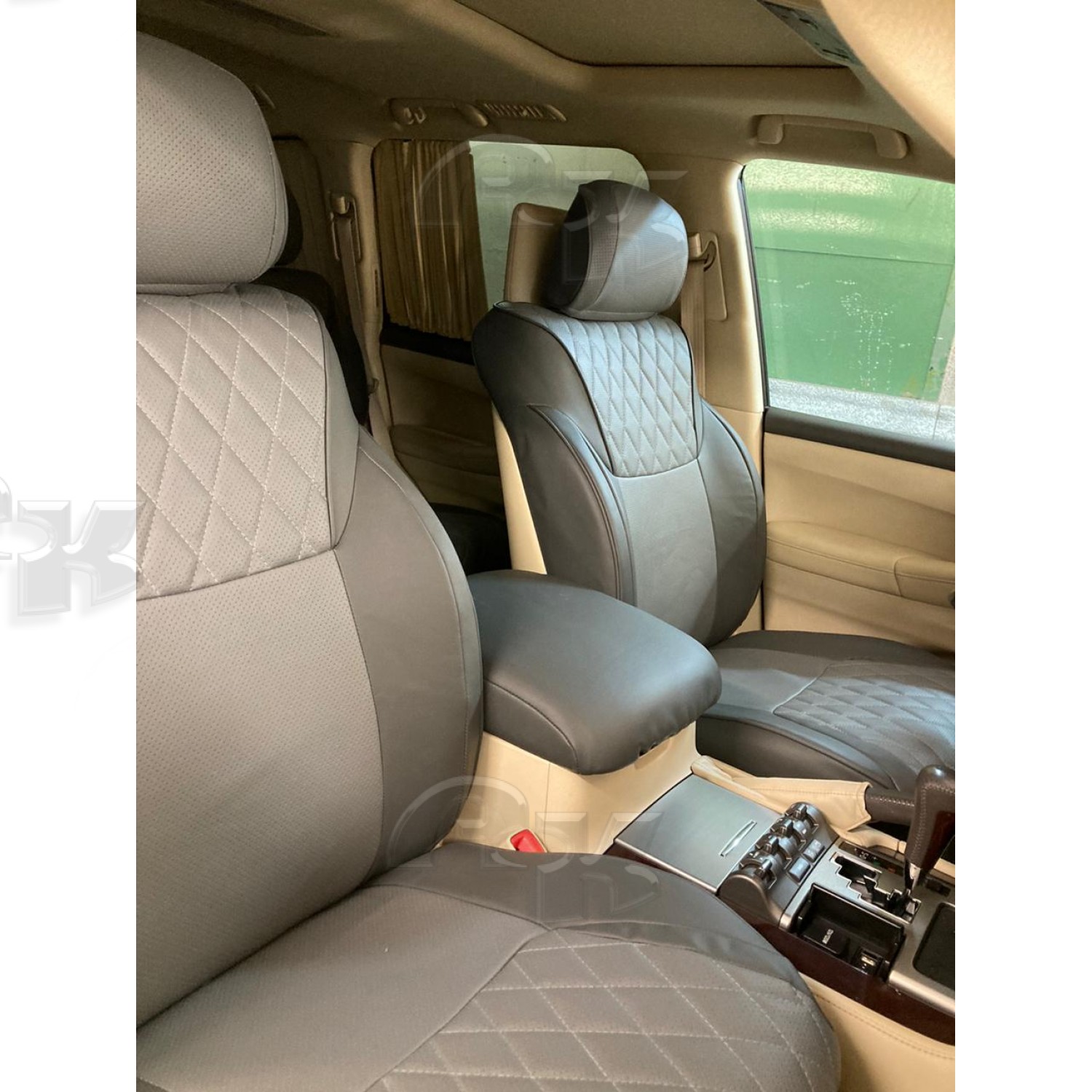 Чехлы из экокожи Lexus LX570 III+r [J200] 04.2007-10.2015 с мониторами (Мод.353.0) Автокомфорт