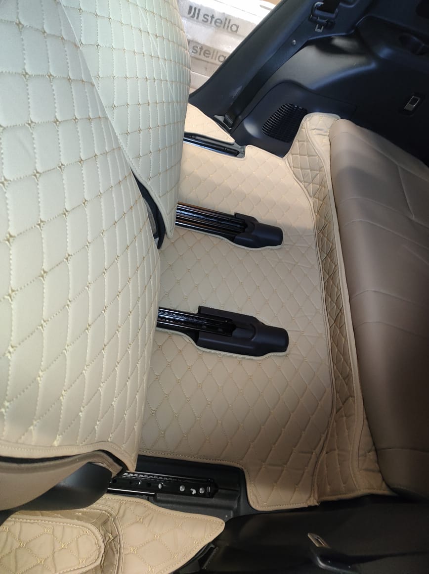Кожаные коврики в салон 3D Toyota Highlander (XU70) 2019 -  н.в. 7 мест 3 ряда НЕ гибрид