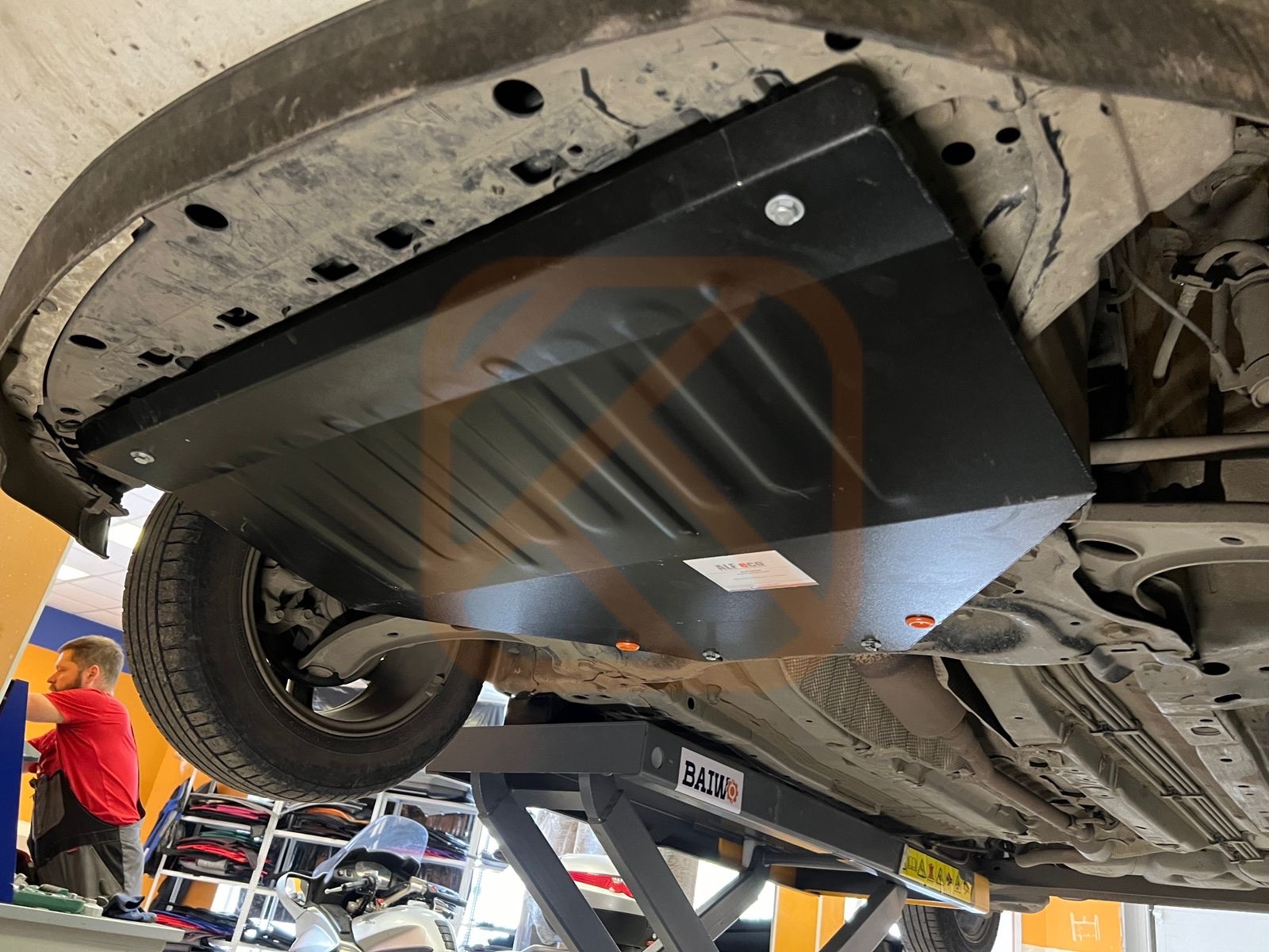 Защита картера и КПП Nissan Note E–Power 2016  V-1.2 Hybrid  сталь 2мм Alfeco