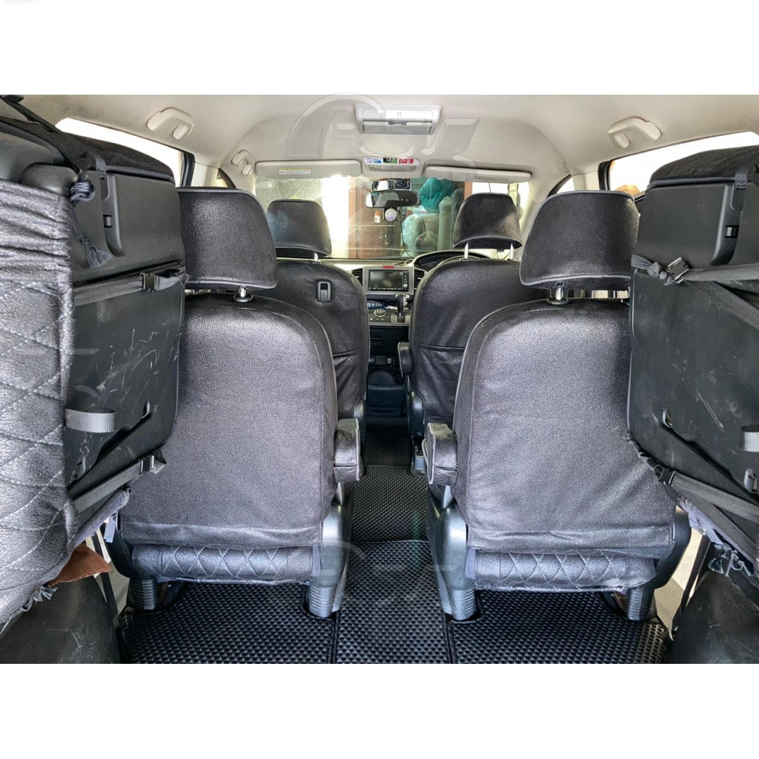 Чехлы из экокожи Honda Freed I+r+r2 [GB] 05.2008-08.2016 40/40  с 2 перед подлок (Мод.363.1) - 3 ряда Автокомфорт