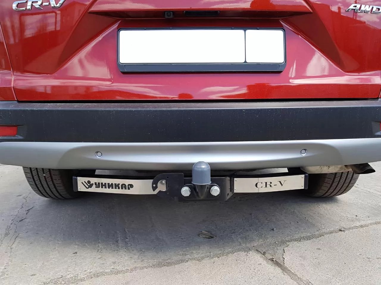 Фаркоп ТСУ Honda CR-V 5 поколение, с  2018-…  RT RW (тип шара F) Уникар(Под один глушитель)