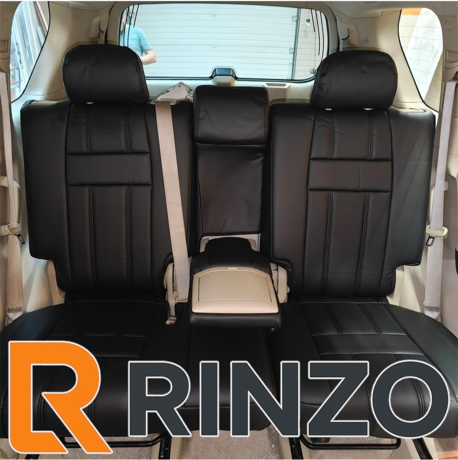 Чехлы Rinzo кожа PVC Toyota Land Cruiser Prado 150 2009-2021/ 7 мест/ правый руль (черный) (мал слева) Vector