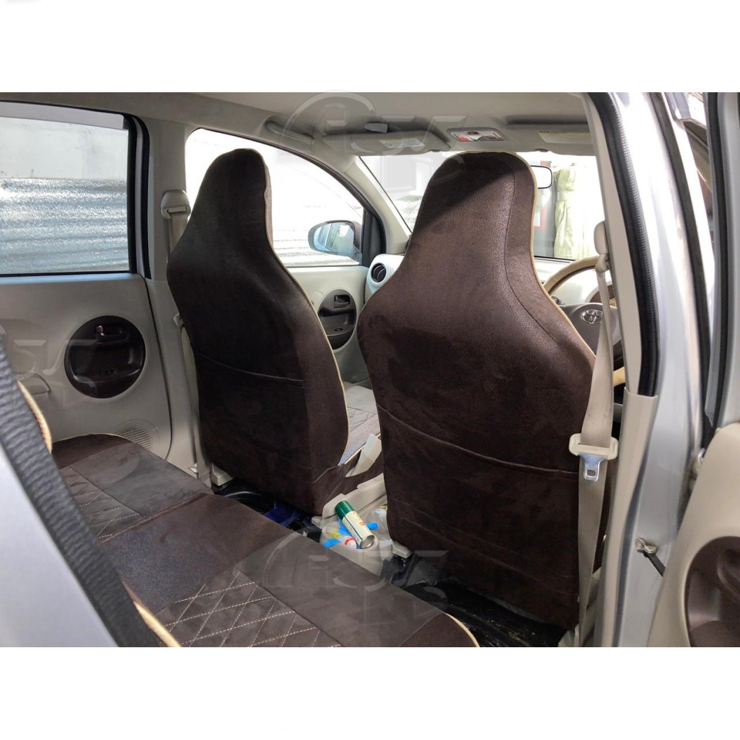 Чехлы из экокожи Toyota Passo (Daihatsu Boon) 30 2010-2016 1+1 литые подг. 3 з.подг. (Мод.488.1) Автокомфорт