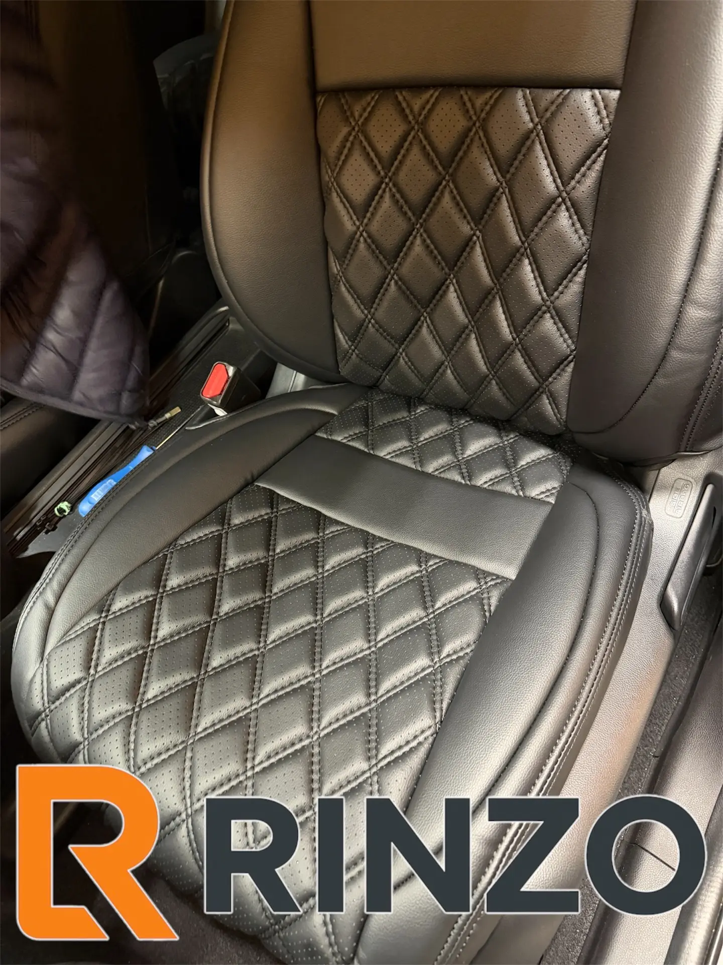 Чехлы Rinzo кожа PVC Honda Fit 4 GR 2020- модель Grid (ромб)